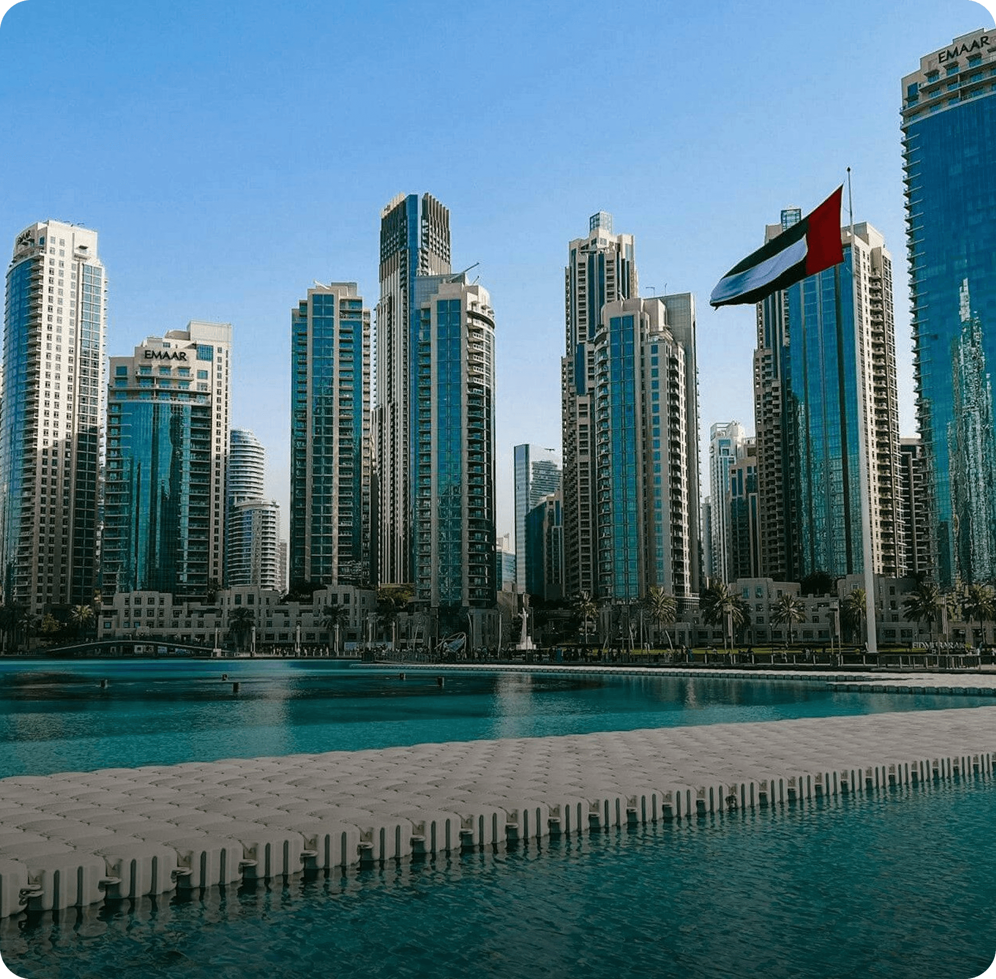 Dubai skyline view of high-rise buildings