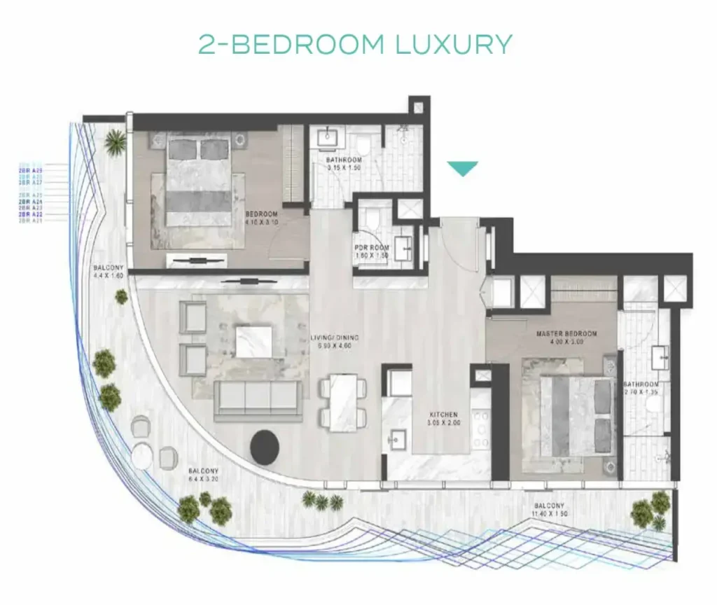 hj real estates damac volta floor plan 2br