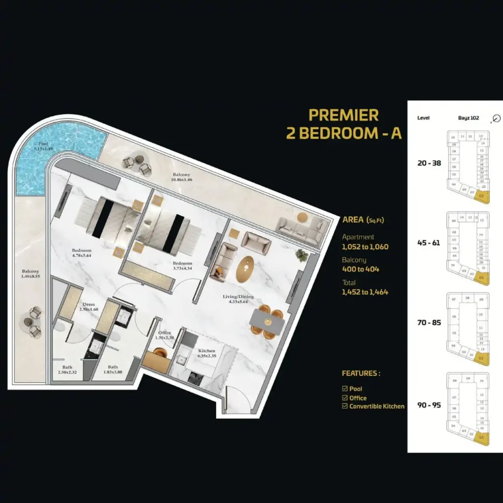 BAYZ 102 by Danube 2 Bedroom